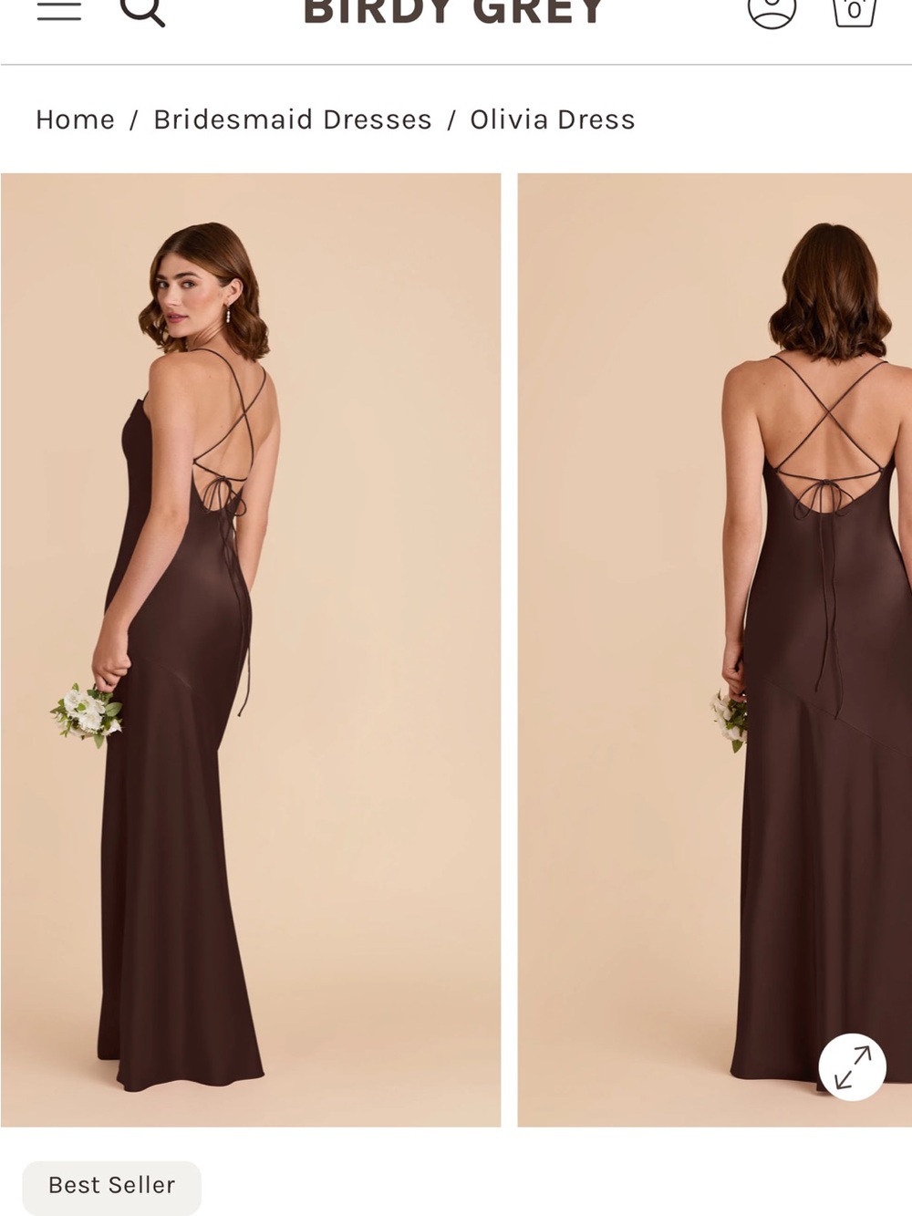 Birdy Grey Olivia Lace-Up Back Slip Dress - Brown